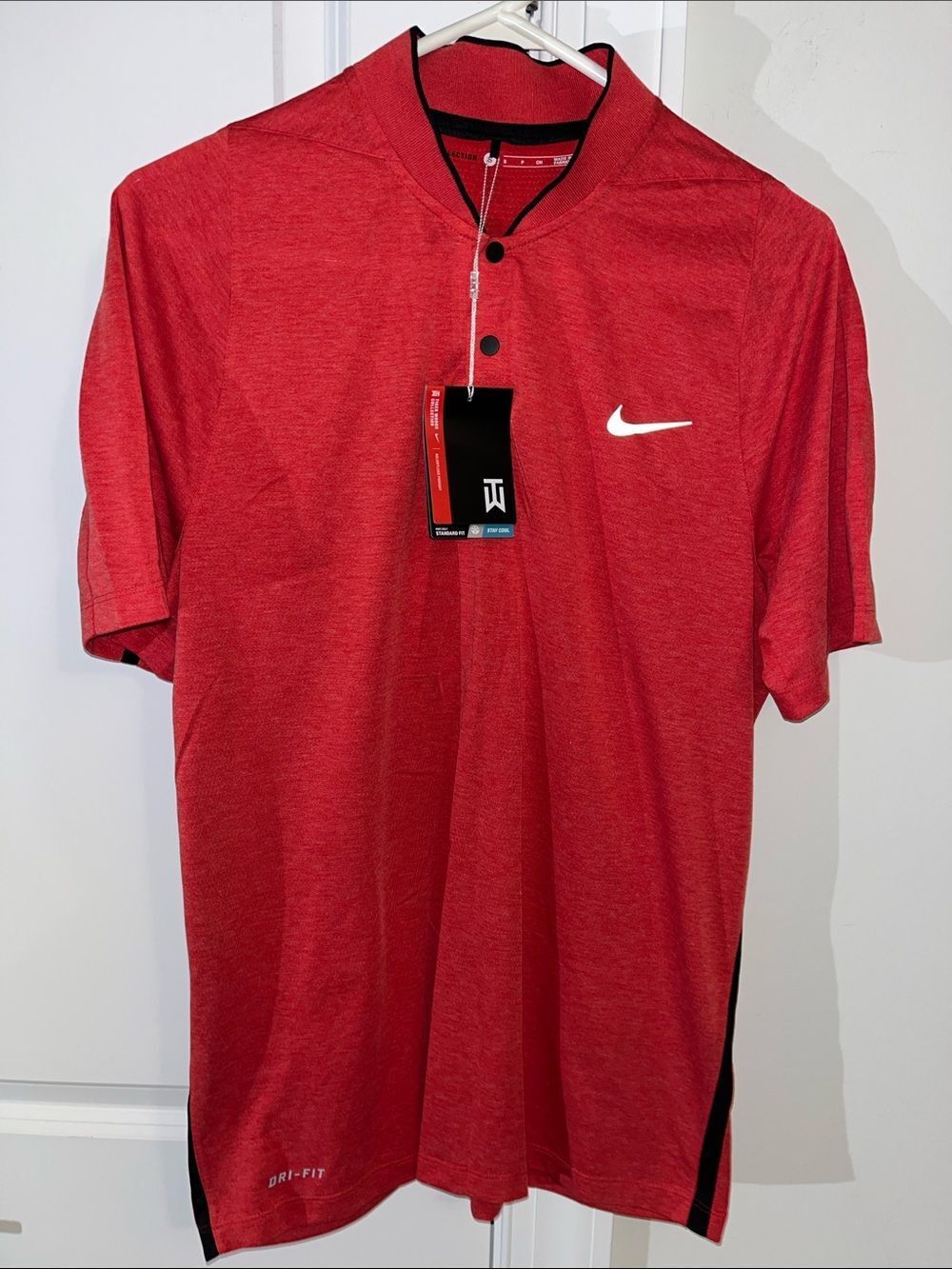 Tiger Woods Collection Nike Sunday Red  Blade Collar Golf Polo Shirt Classic Fit